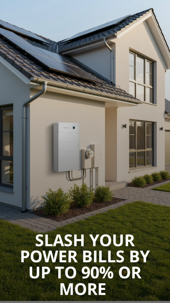 Slash bills by 90 or more version 2 How Solar Panels and a Battery Can Slash Your Power Bills by Up to 90% or More