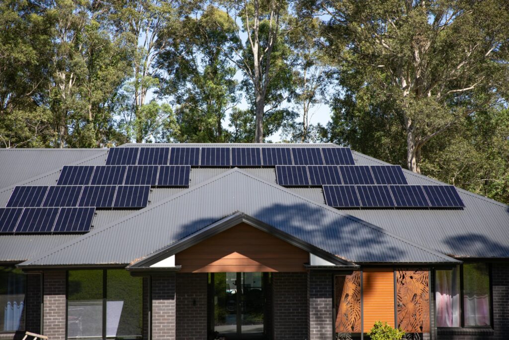 A finished array on a rural property with a long driveway, the Central West & Riverina